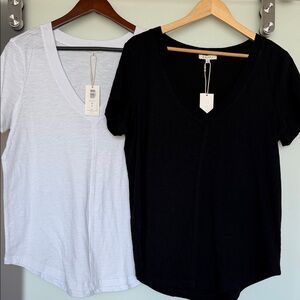 NWT Z Supply med Women's V-Neck T-Shirt Set - Black and White
